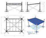ProFlex Straight Shape Roof system, 390mm (15.35") Square  Truss Construction. Canopy and Walls included.
