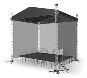 ProFlex Gable Shape Roof system,  390mm (15.35") Square  Truss Construction. Canopy and Walls included.