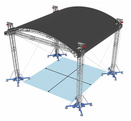 ProFlex Arched Shape Roof system, 390mm (15.35") Square  Truss Construction. Canopy and Walls included.