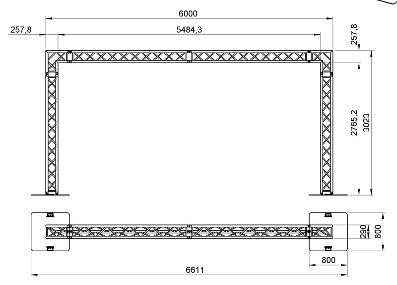 GOALIE POST 20FT X 10FT Square Truss Package